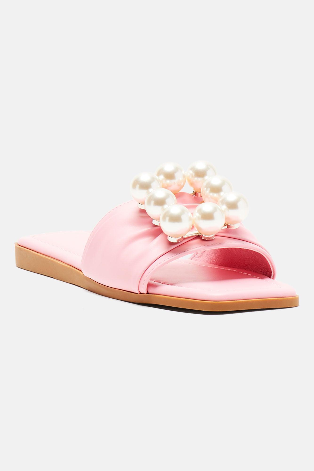 Pretty Pearls Flat Sandals - Pink product image