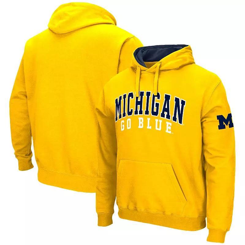 Mens Colosseum Maize Michigan Wolverines Double Arch Pullover Hoodie Product Image