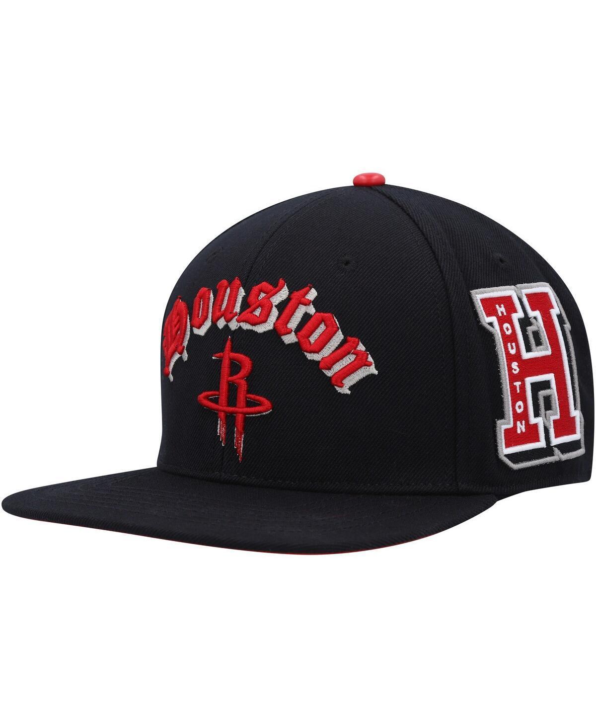 Mens Pro Standard Black Houston Rockets Old English Snapback Hat Product Image