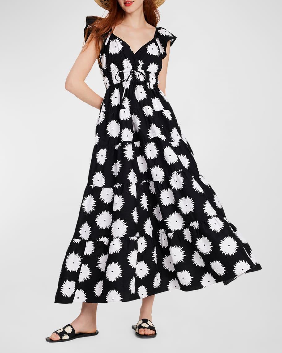 pom pom tiered floral-print maxi dress Product Image