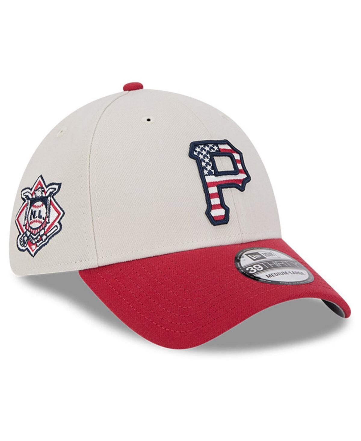 New Era Mens Red Pittsburgh Pirates 2024 Fourth of July 39THIRTY Flex Hat Product Image