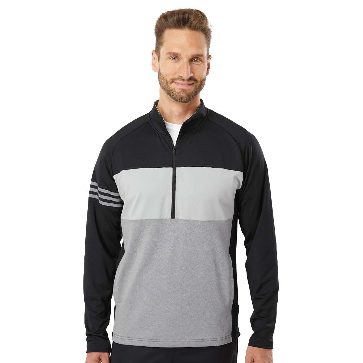 adidas Men's 3-Stripes Competition Quarter-Zip Pullover Black S Product Image