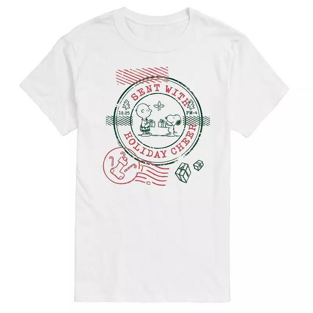 Big & Tall Peanuts Sent With Holiday Cheer Stamp Graphic Tee, Mens Product Image