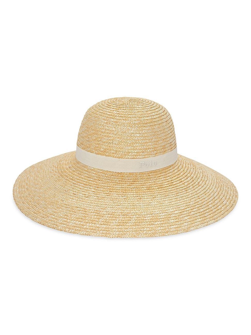 Womens Logo-Embroidered Straw Sun Hat Product Image