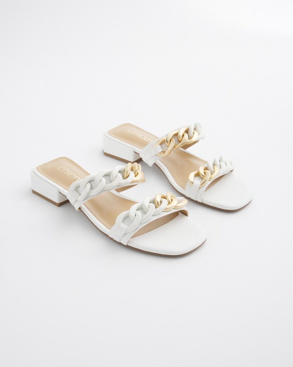 White Chain Link Sandals size 7   Chico's - White - Women Product Image