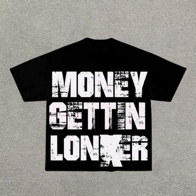 Vintage Money Getting Longer Graphic Cotton T-Shirt Product Image