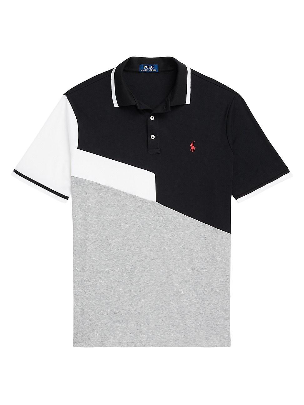 Mens Colorblocked Cotton Polo Shirt Product Image