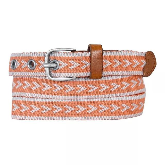 Womens Eddie Bauer 0.8-in. Cascade Woven Belt Pink Product Image