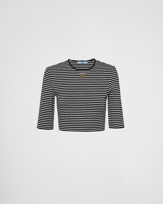 Striped jersey top Product Image