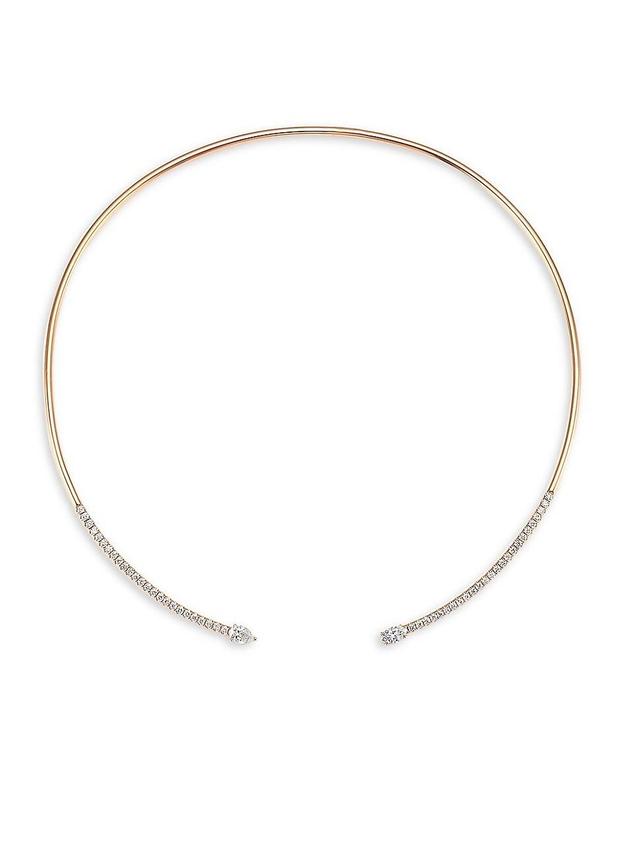 Womens 18K Gold & Diamond Marquis Pav Split Choker Product Image