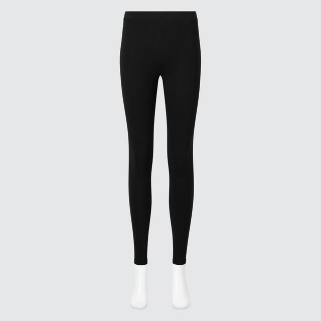 Womens Heattech Cotton Leggings (Extra Warm) with Moisture-Wicking Black Large UNIQLO US Product Image