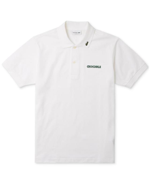 Lacoste Mens Crocodile Wording Short Sleeve Polo Shirt Product Image