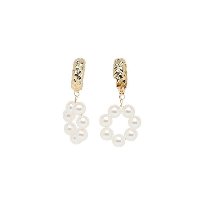 Sohi Womens White Circular Drop Earrings Product Image