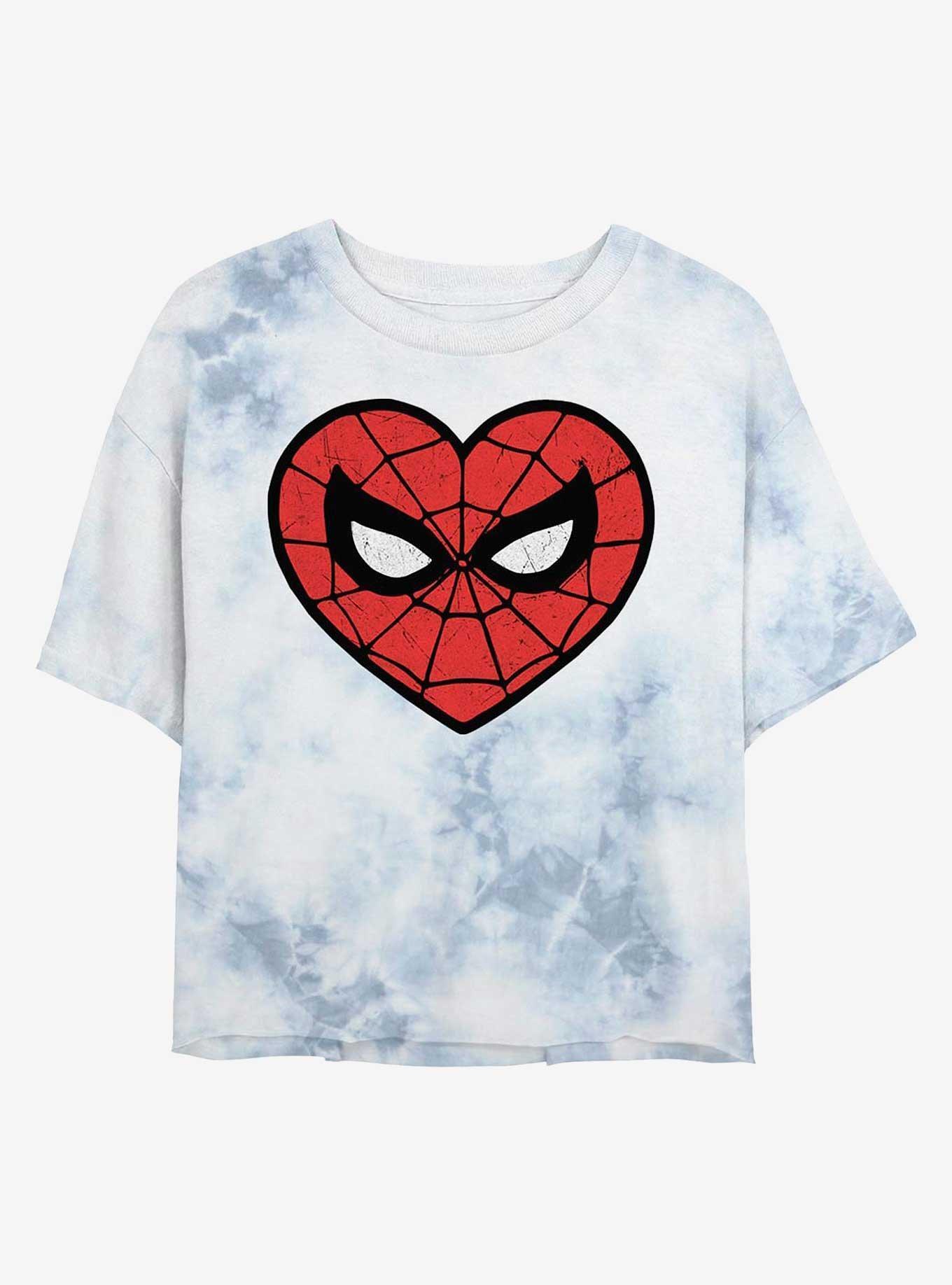 Marvel Spider-Man Spidey Heartbreaker Tie-Dye Girls Crop T-Shirt Product Image