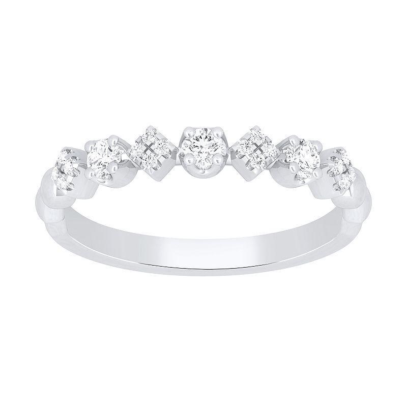 10k Gold 1/5 Carat T.W. Diamond Ring, Womens 10k White Gold Product Image