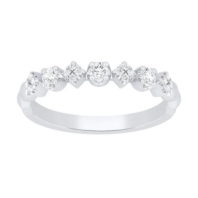 10k Gold 1/5 Carat T.W. Diamond Ring, Womens 10k White Gold Product Image