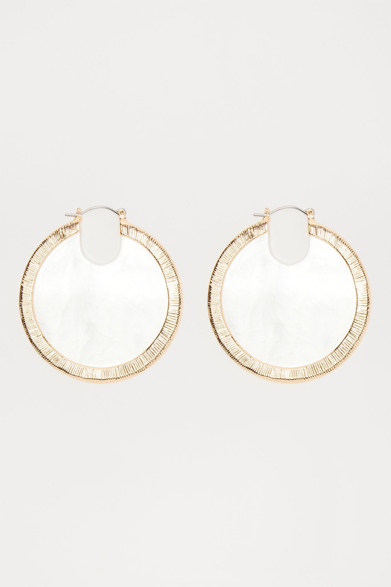 Distracted By The Sea Earrings  - White/Gold Product Image