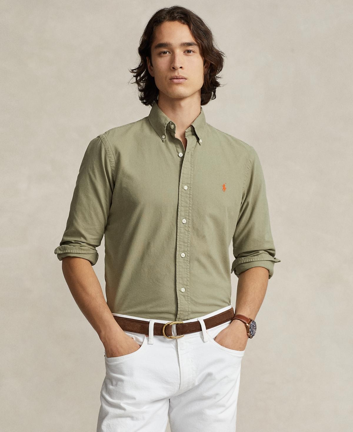 Polo Ralph Lauren Mens Garment-Dyed Oxford Shirt - Crimson Product Image