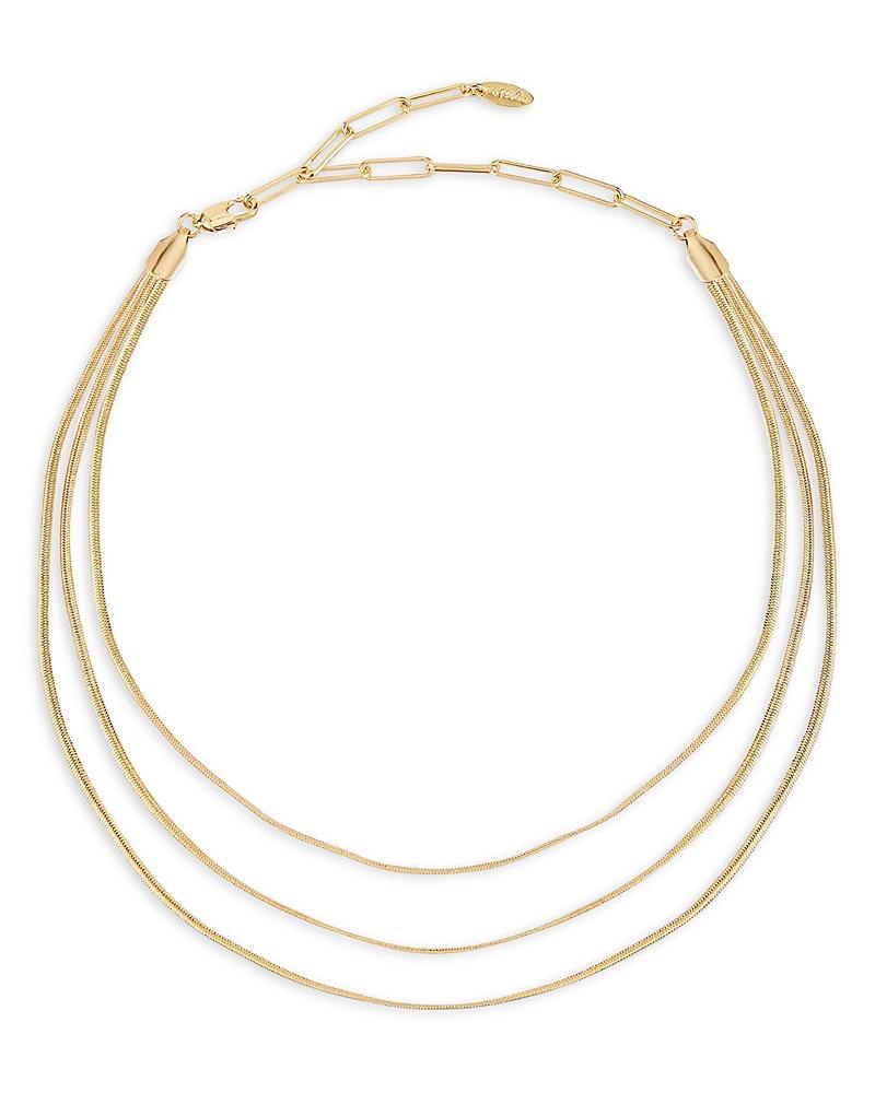 Ettika Triple Flex Snake Chain Necklace in 18K Gold Plated, 13 Product Image