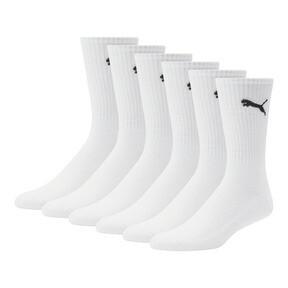 PUMA Men's Half-Terry Crew-Length Socks [3 Pairs] in White/Black Product Image