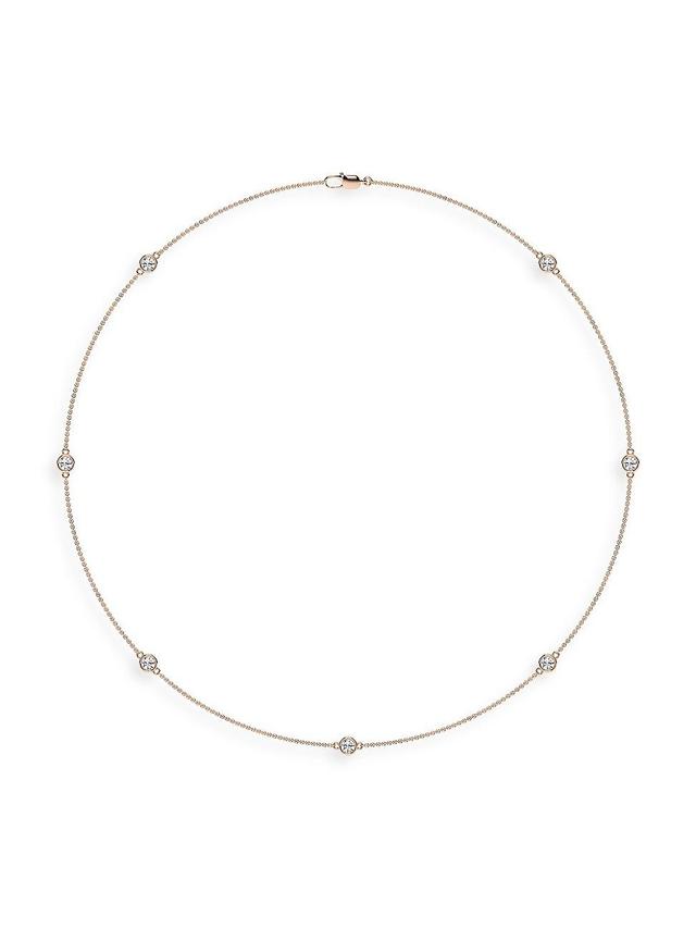 Womens 14K Rose Gold & Lab-Grown Diamond Station Necklace/0.70-2.10 TCW Product Image