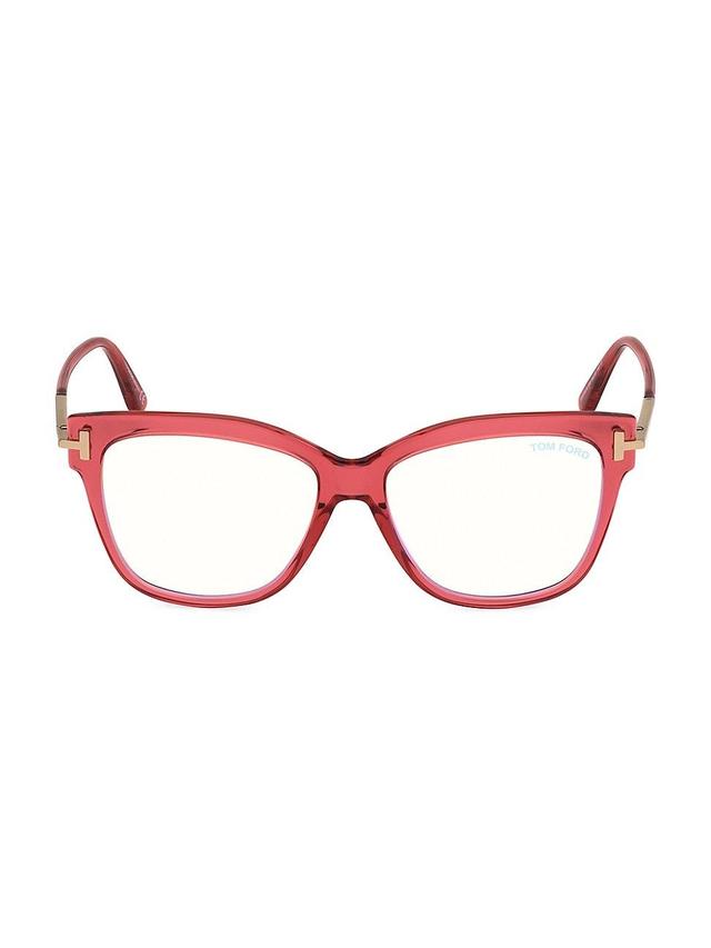 Womens 54MM Square Blue Block Optical Glasses Product Image