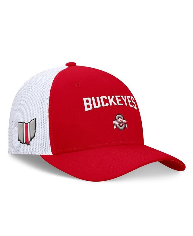 Nike Mens Scarlet Ohio State Buckeyes Primetime City Trucker Adjustable Hat - Scarlet, White Product Image