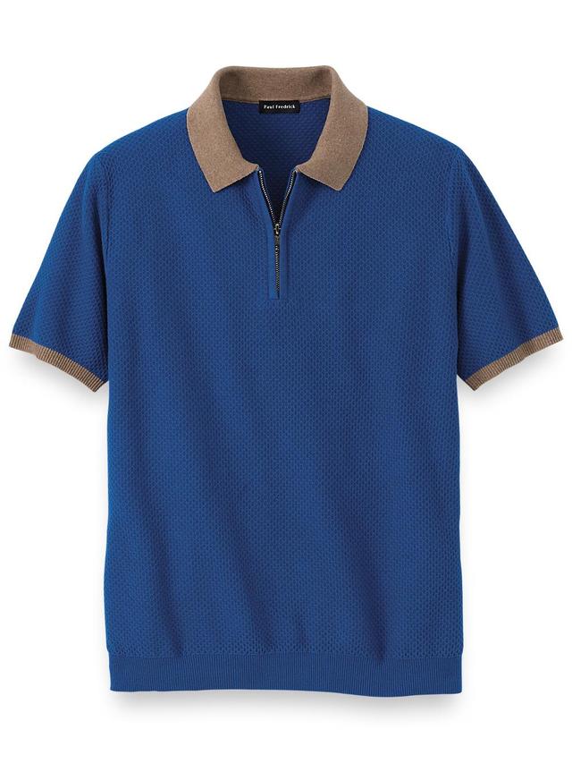 Cotton Quarter Zip Polo Product Image