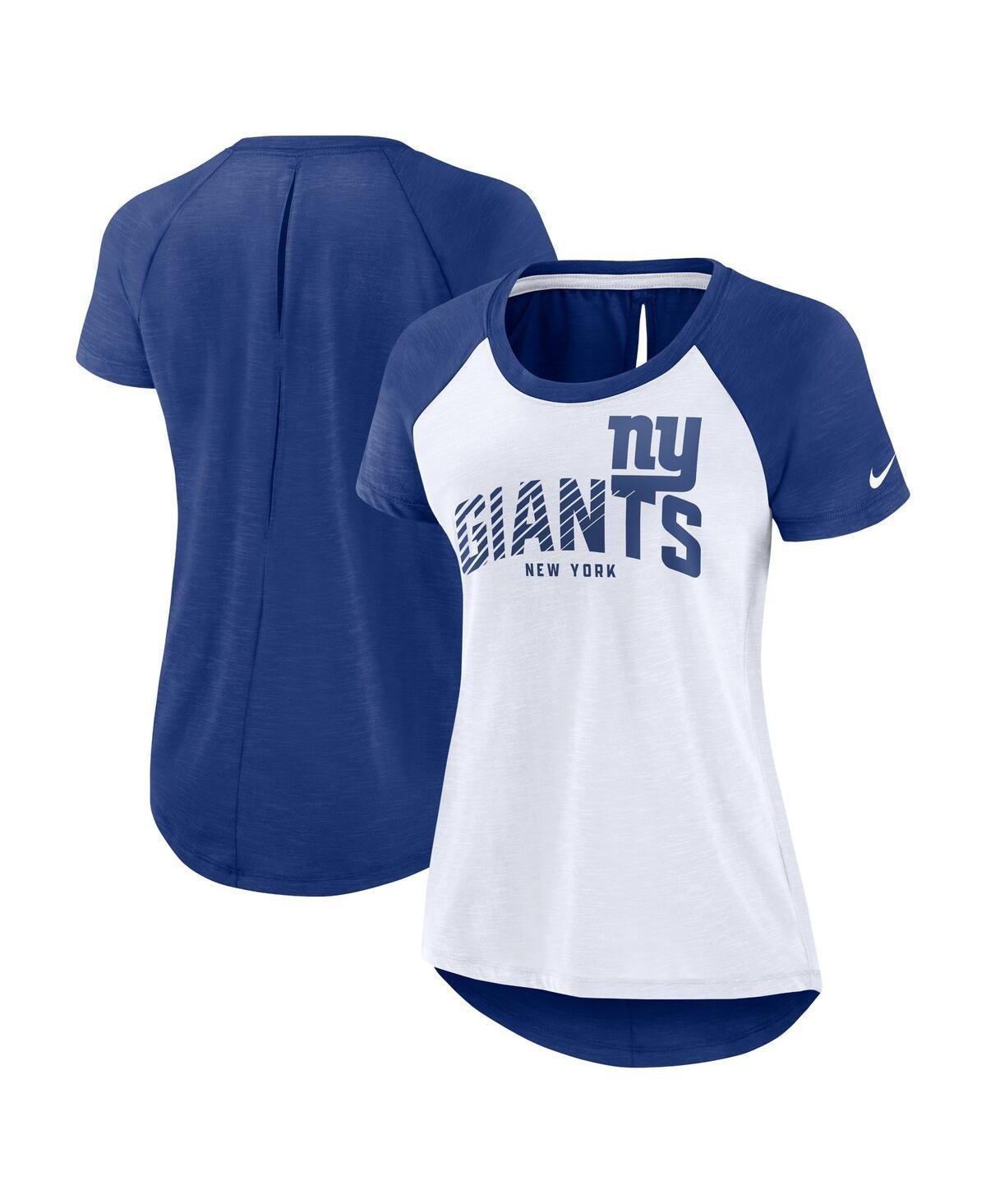 Womens Nike /Heather Royal New York Giants Back Cutout Raglan T-Shirt Product Image