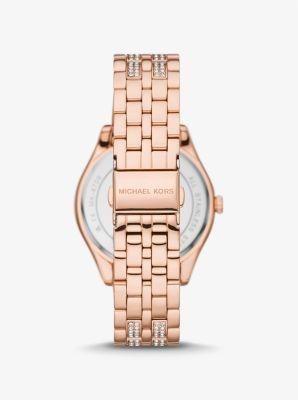 Michael Kors Womens Harlowe Three-Hand Analog Gold-Tone Stainless Steel Bracelet Watch Product Image