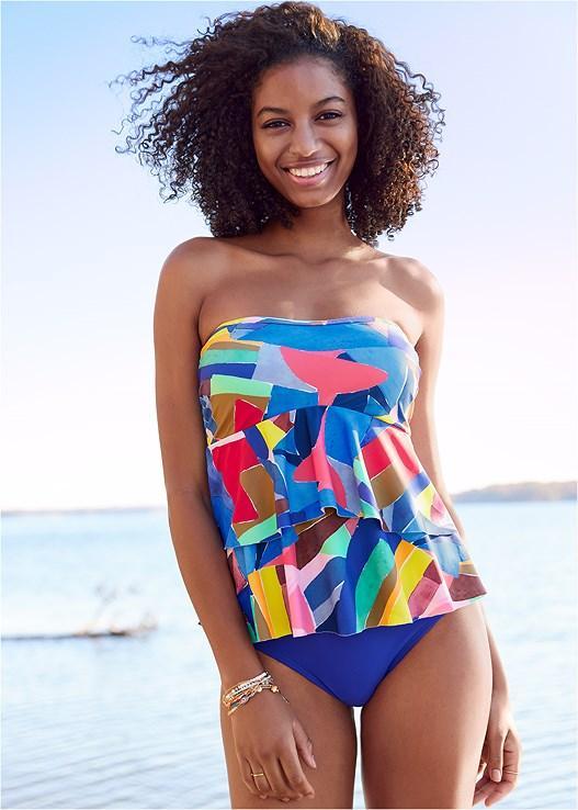 Ruffle Bandeau Tankini Top Product Image