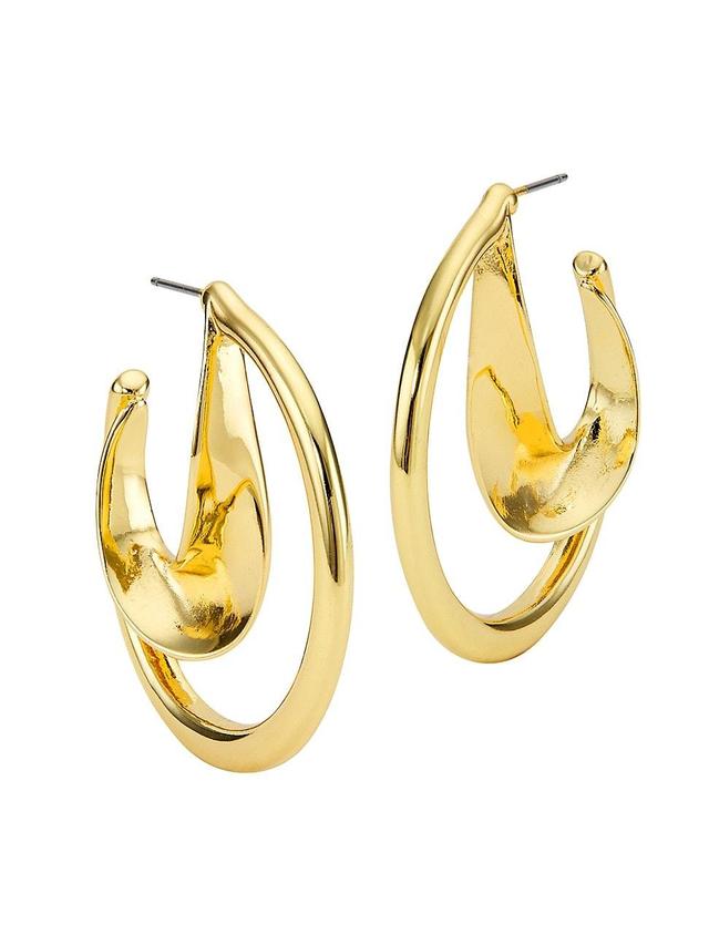 Womens Lisette 14K-Gold-Plated Hoop Earrings Product Image