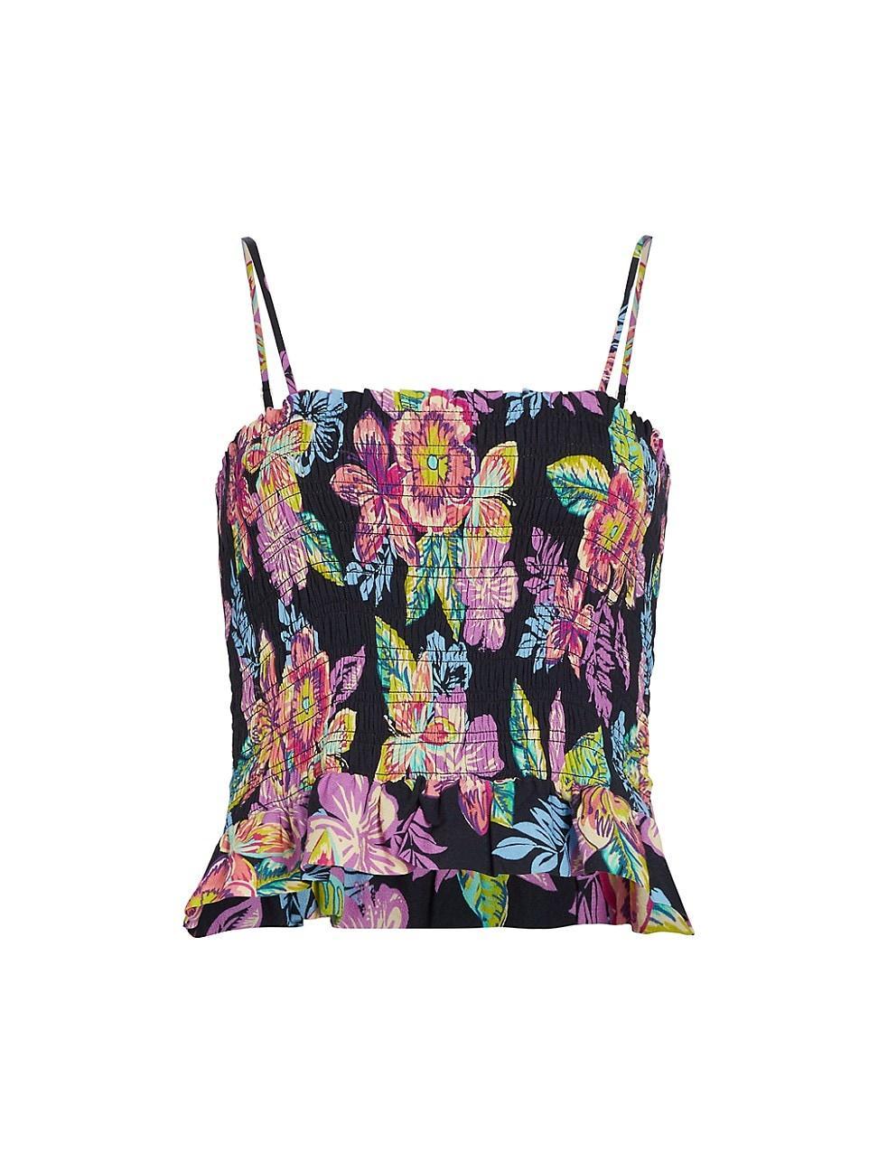 Womens The Topper Floral Crop Top Product Image