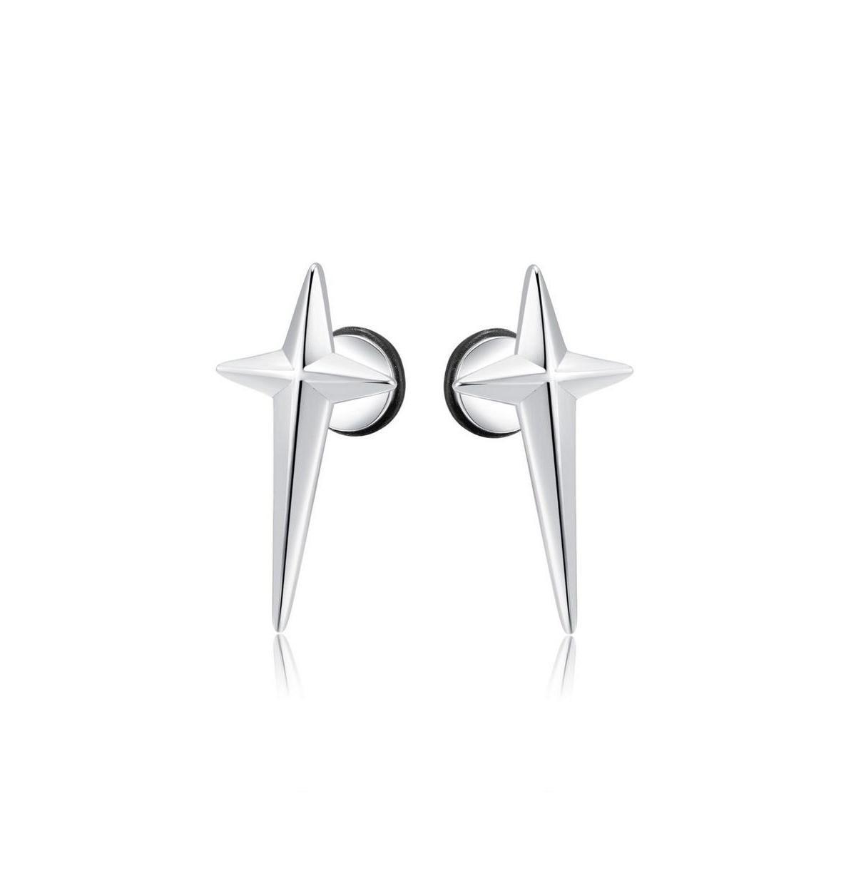 Metallo Stainless Steel Cross Style Earrings, Mens Product Image