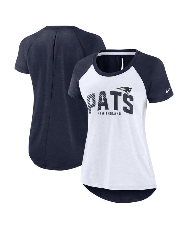 Womens Nike White, Navy New England Patriots Back Slit Lightweight Fashion T-shirt - White Product Image