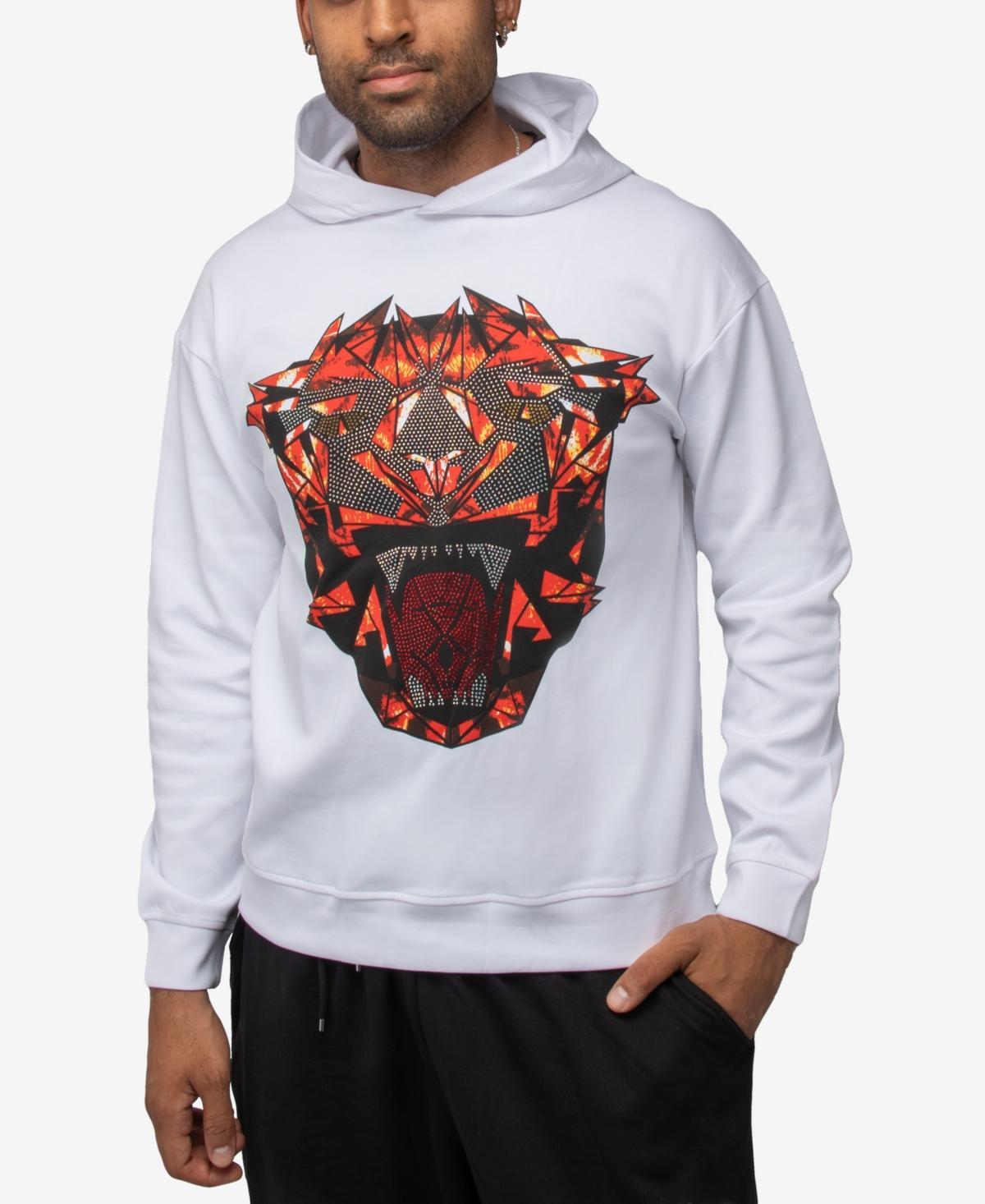 X-Ray Mens Pullover Rhinestone Roaring Panther Hoodie Product Image