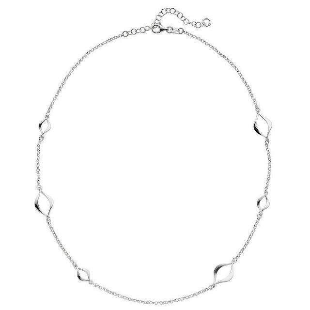 Sterling Silver Marquise Link Necklace, Womens Product Image