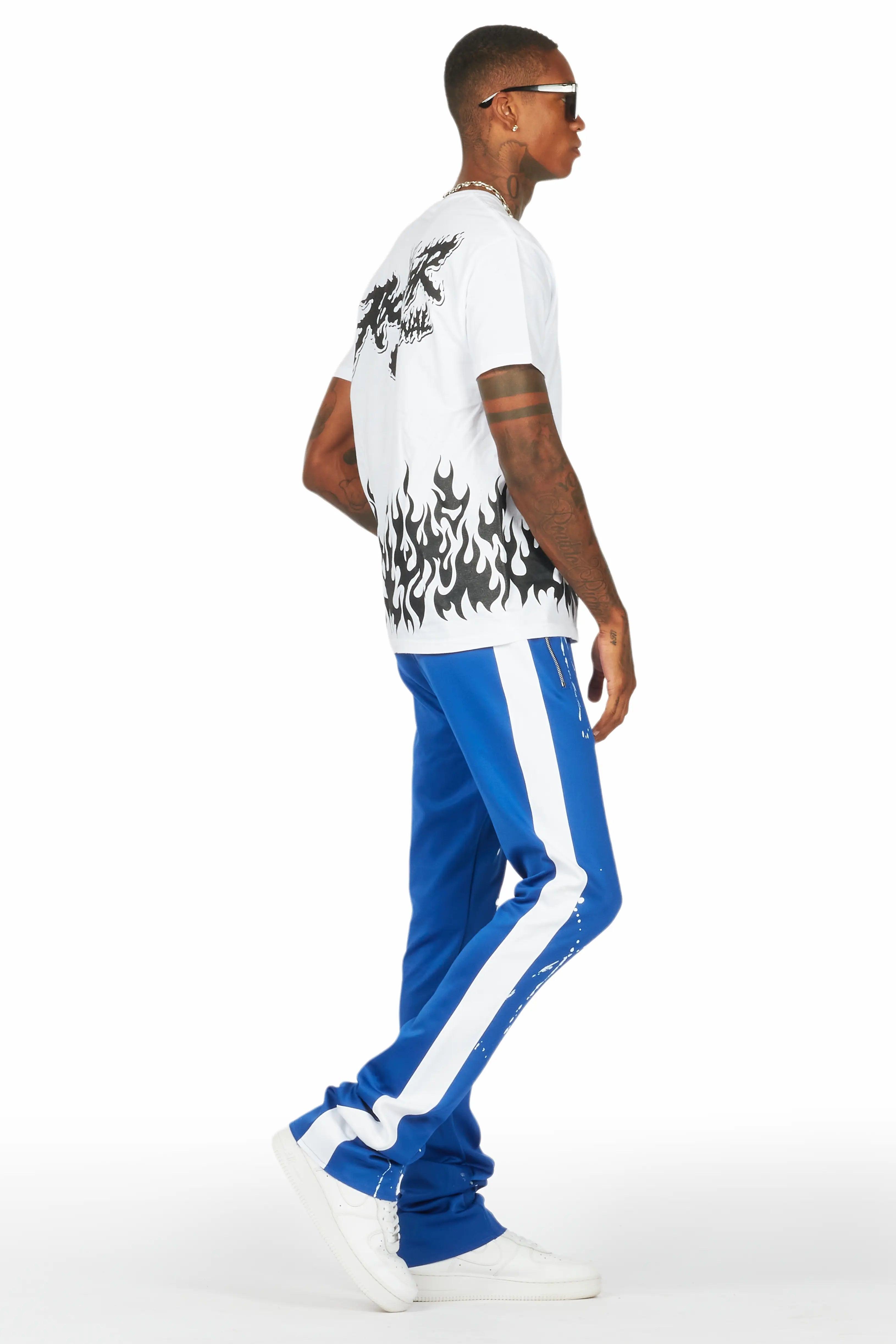 Bubble White/Royal T-Shirt/Stacked Flare Track Set Male Product Image