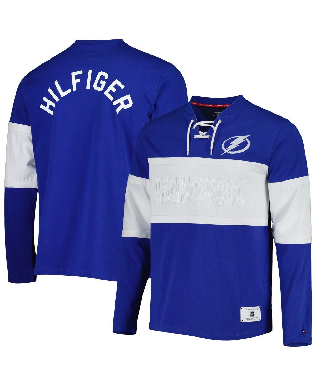 Mens Tommy Hilfiger Blue Tampa Bay Lightning Walter Lace-Up Long Sleeve Top Product Image