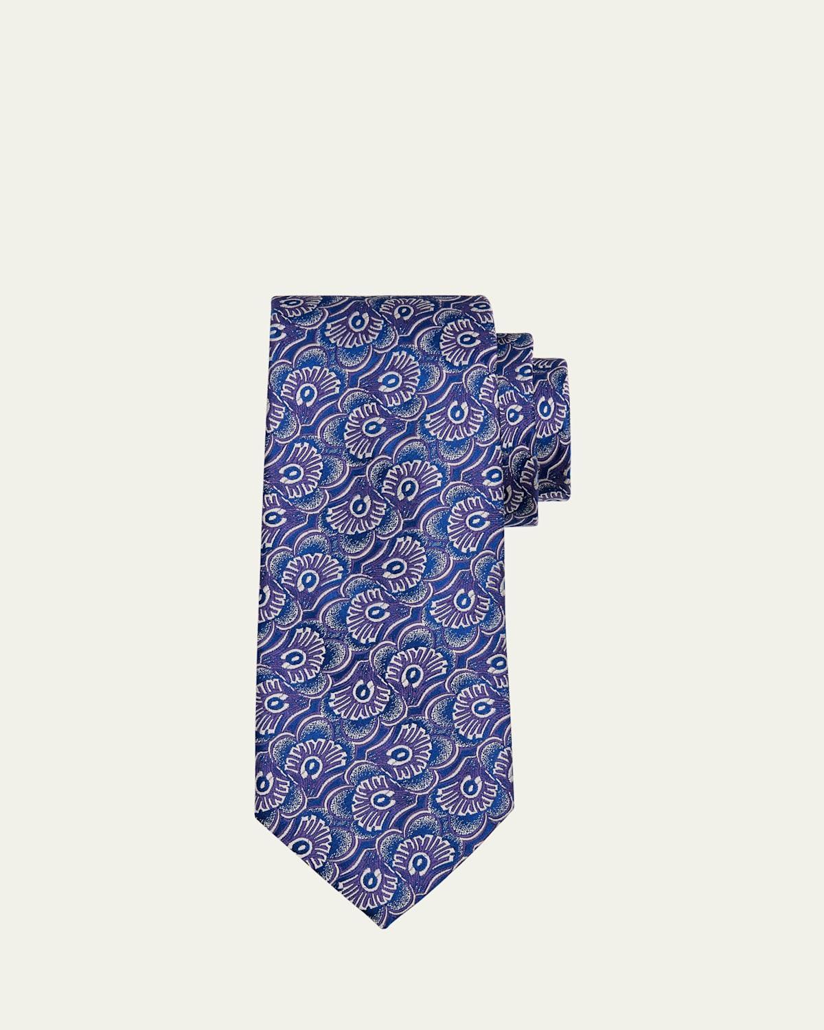 Mens Geometric Square Silk Tie Product Image