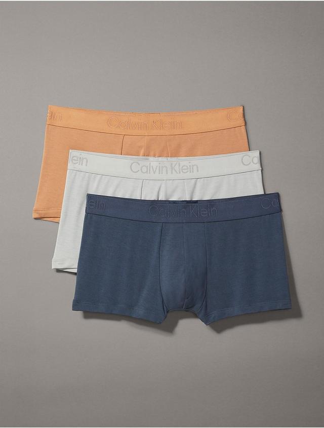 Calvin Klein Underwear CK Black Low Rise Trunks 3-Pack (Black Shadow/Grey Sky) Men's Underwear Product Image