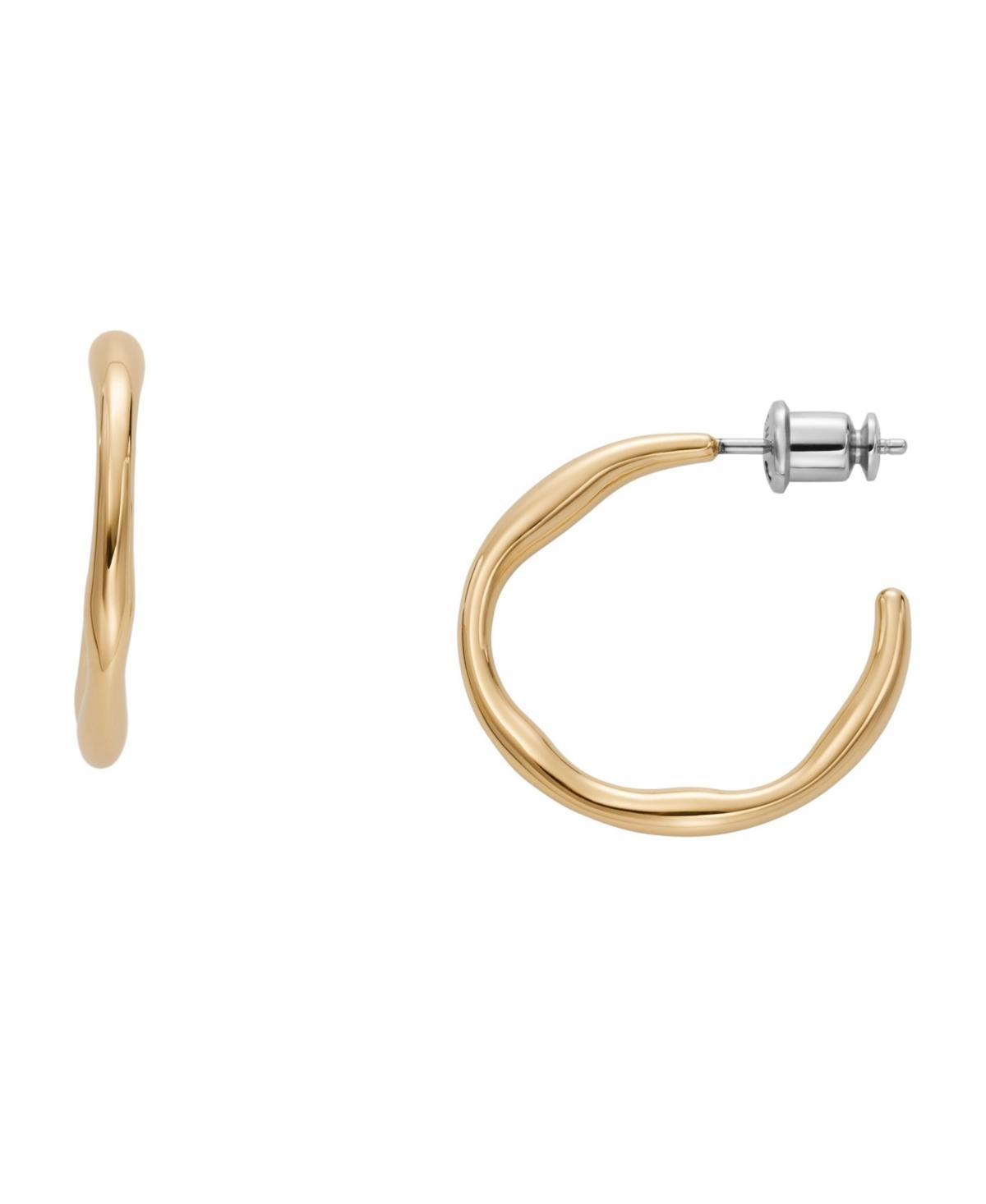 Skagen Womens Kariana Gold-Tone Stainless Steel Hoop Earrings Product Image