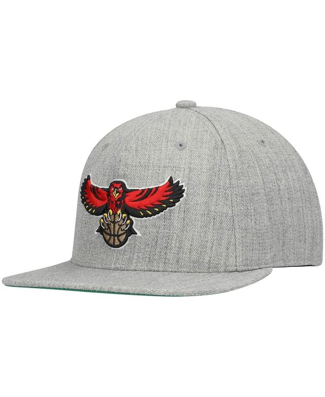 Mens Mitchell & Ness Heathered Gray Atlanta Hawks Hardwood Classics Team 2.0 Snapback Hat Product Image