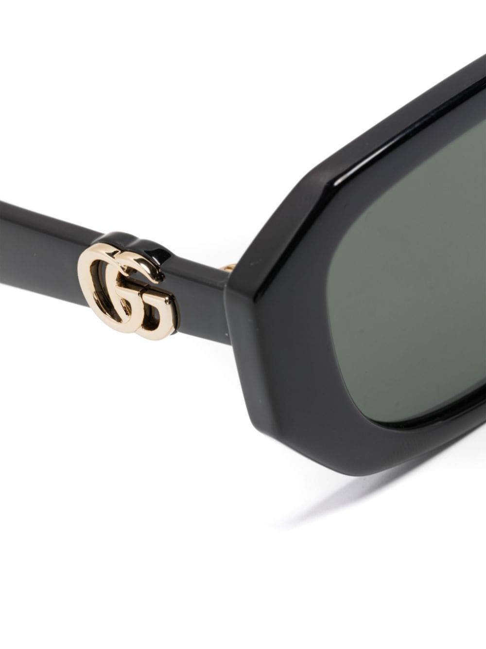 Gg Sonnenbrille Mit Geometrischem Gestell In Black Product Image