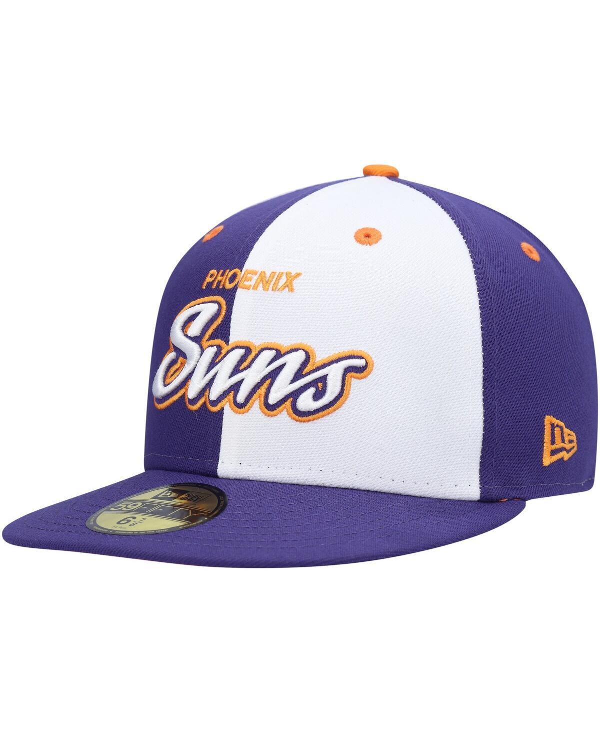 Mens New Era Purple/White Phoenix Suns Script Pinwheel 59FIFTY Fitted Hat Product Image