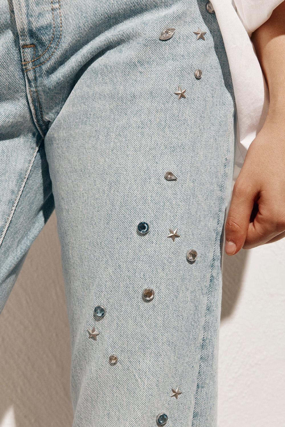 Levi's 501 Studded Jeans Light Blue Product Image