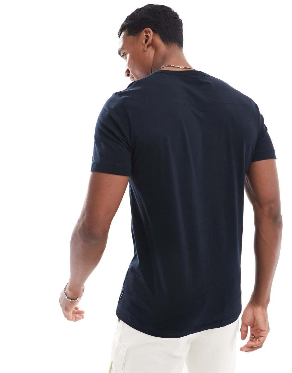 French Connection crew neck T-shirt with FCUK chest logo in navy Product Image