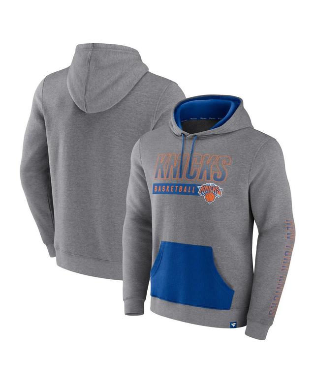 Mens Fanatics Branded Heathered Gray Phoenix Suns Off The Bench Color Block Pullover Hoodie Product Image