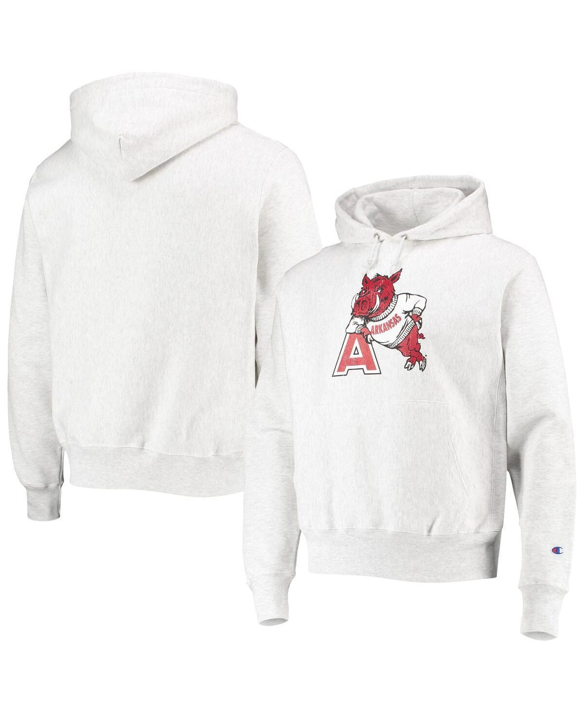 Mens Champion Heathered Gray Arkansas Razorbacks Team Vault Logo Reverse Weave Pullover Hoodie Product Image