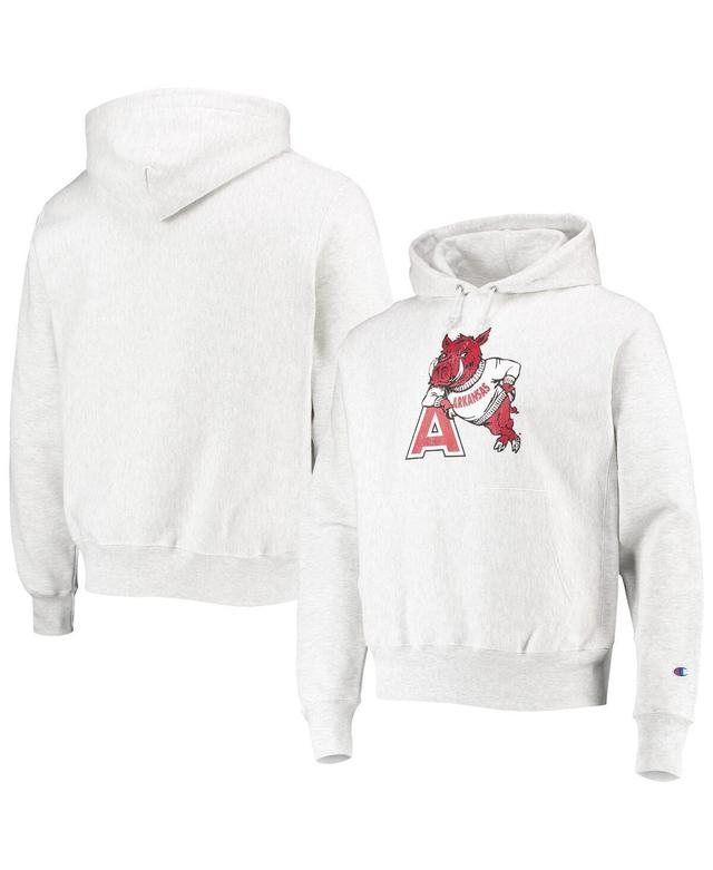 Mens Champion Heathered Gray Arkansas Razorbacks Team Vault Logo Reverse Weave Pullover Hoodie Product Image